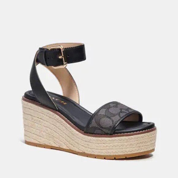 Coach Korey Espadrille Sandal In Signature Jacquard - Picture 1 of 5